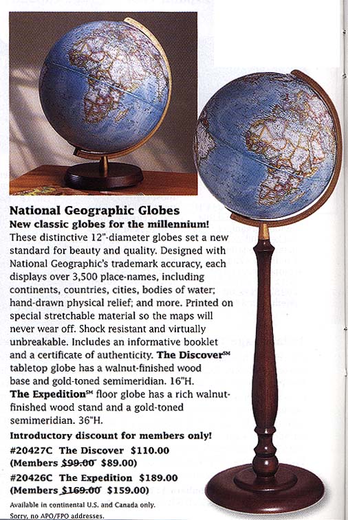 National Geographic - Globe terrestre lumineux politique type antique  (Collection carbon)
